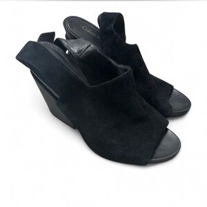 Calvin Klein Women's Black Suede Wedges